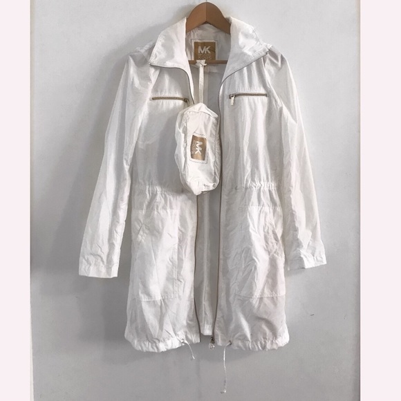 Michael Kors Jackets & Blazers - Michael Kors white rain coat jacket size S